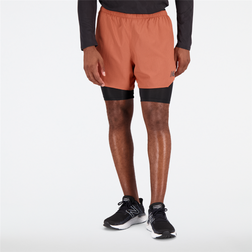 New Balance Q Speed 5 Inch 2 in 1 Short - orange (Grösse: XL) von New Balance