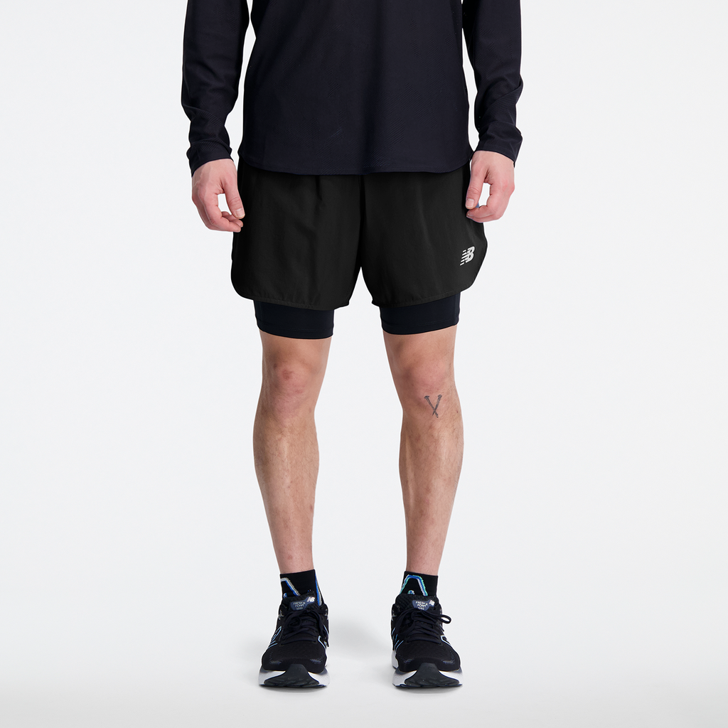 New Balance Q Speed 6 Inch 2-in-1 Short Athletic Fit Herren, schwarz, Grösse: S von New Balance