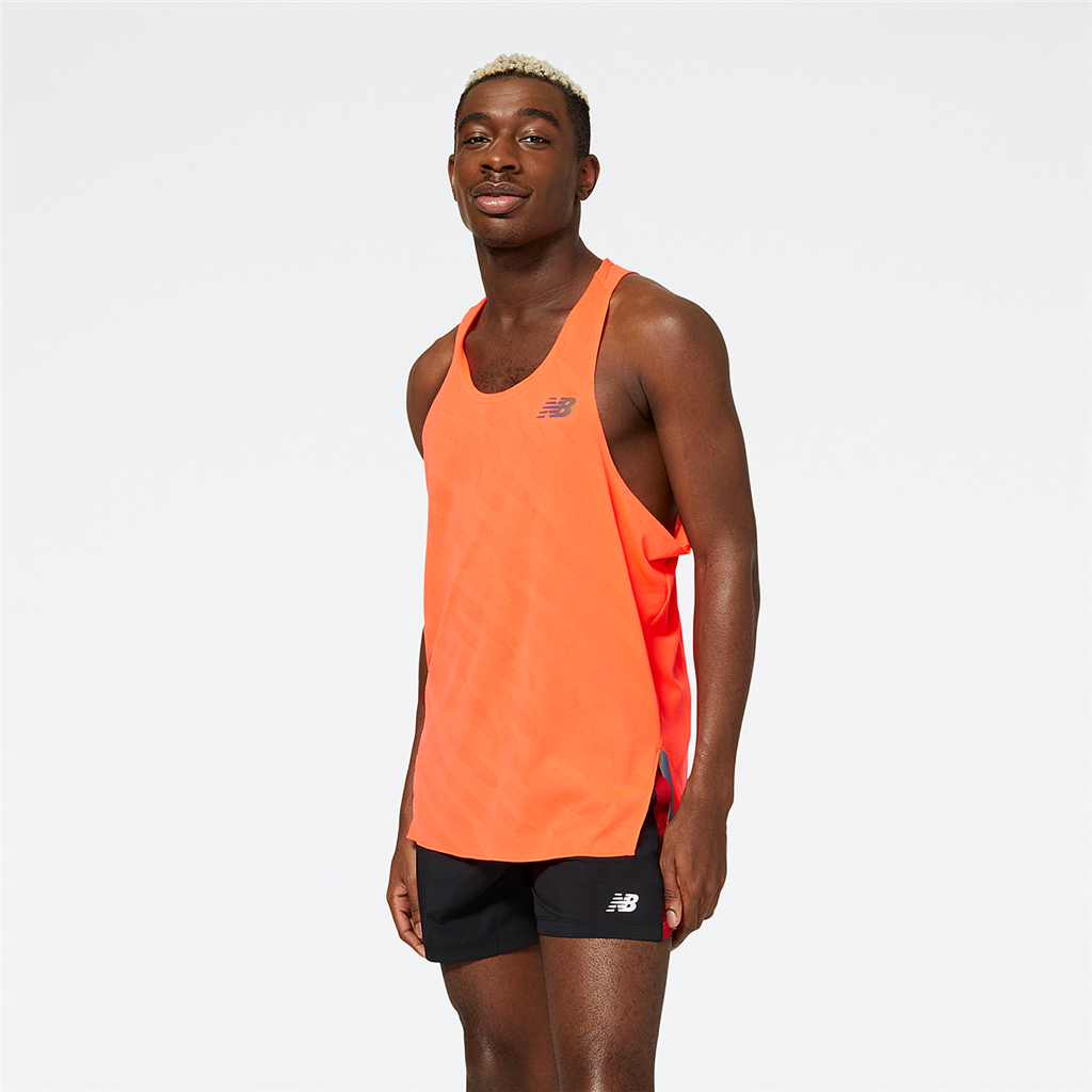 New Balance Q Speed Jacquard Singlet Athletic Fit Herren, rot, Grösse: S von New Balance