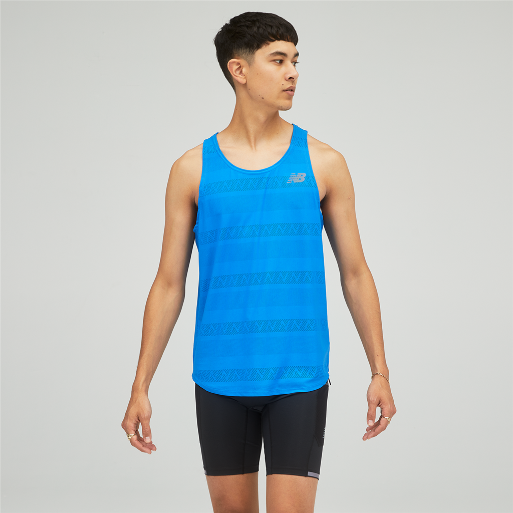 New Balance Q Speed Jacquard Tank Athletic Fit Herren, blau, Grösse: S von New Balance