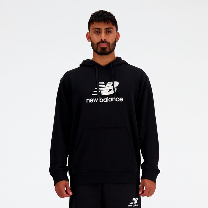 New Balance Sport Essentials Stacked Logo French Terry Hoodie Pullover schwarz von New Balance