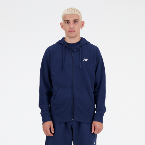 New Balance Stacked Logo French Terry FZ Hoodie - blau (Grösse: S) von New Balance