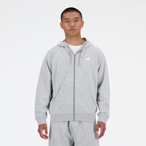 New Balance Stacked Logo French Terry FZ Hoodie - grau (Grösse: L) von New Balance