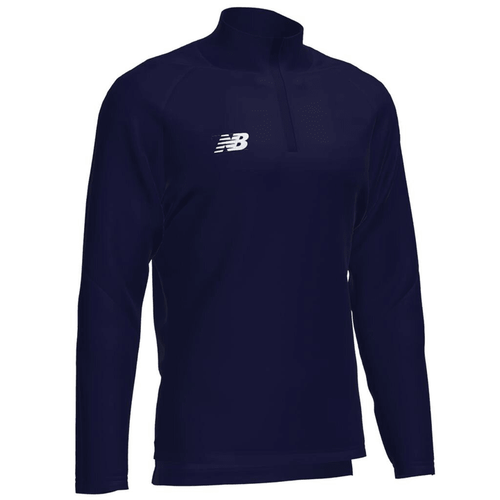 New Balance TW Training 1/4 Zip Knitted Midlayer Langarmshirt dunkelblau von New Balance