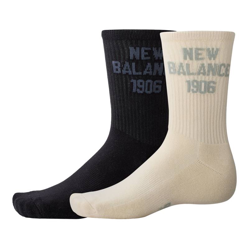 New Balance Unisex Freizeitsocken 1906 Midcalf Socks 2 Pair, Mehrfarbig, ideal für Freizeit & Reisen von New Balance