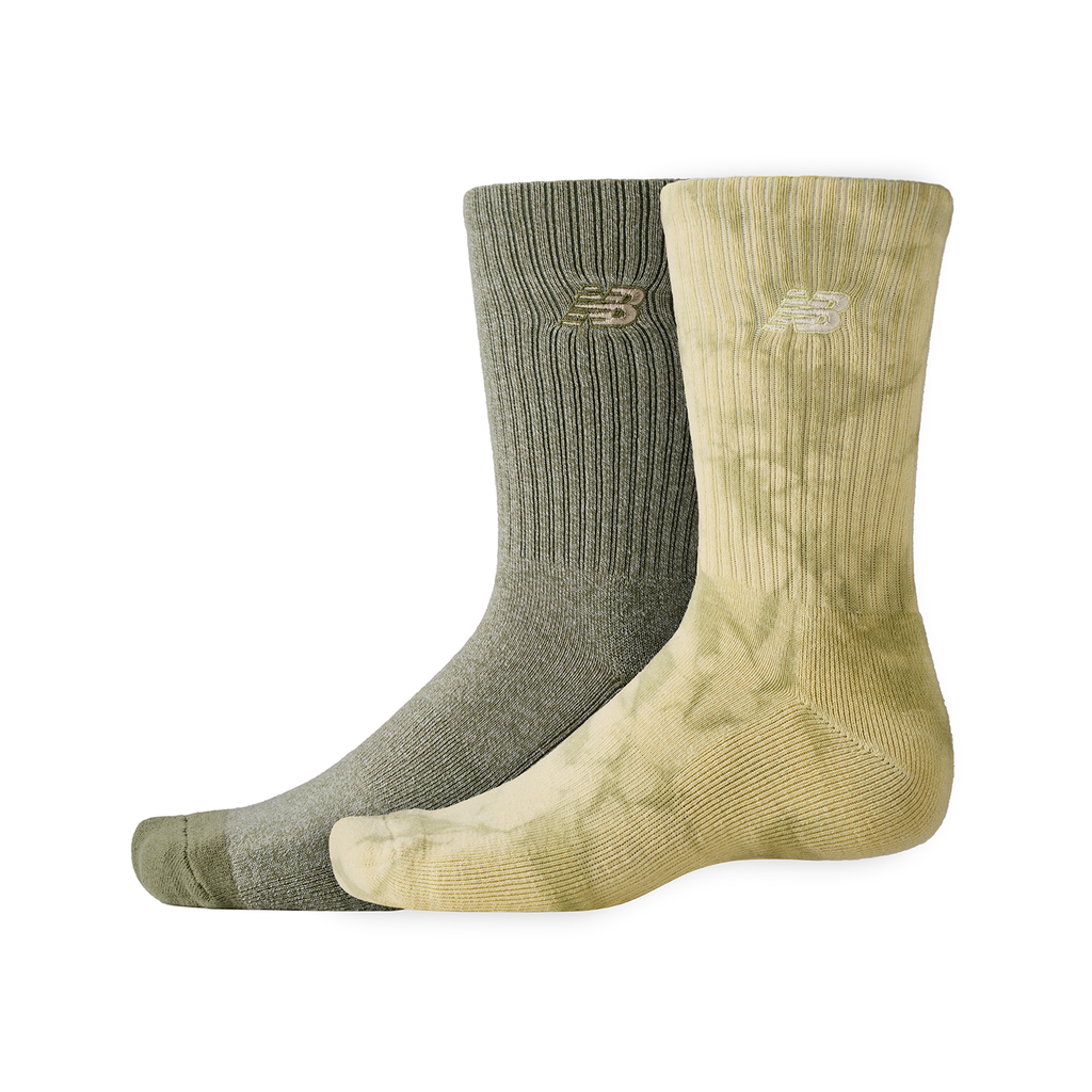 New Balance Unisex Freizeitsocken Lifestyle Tie Dye Midcalf Socks 2Pack, Mehrfarbig, ideal für Freizeit & Reisen von New Balance