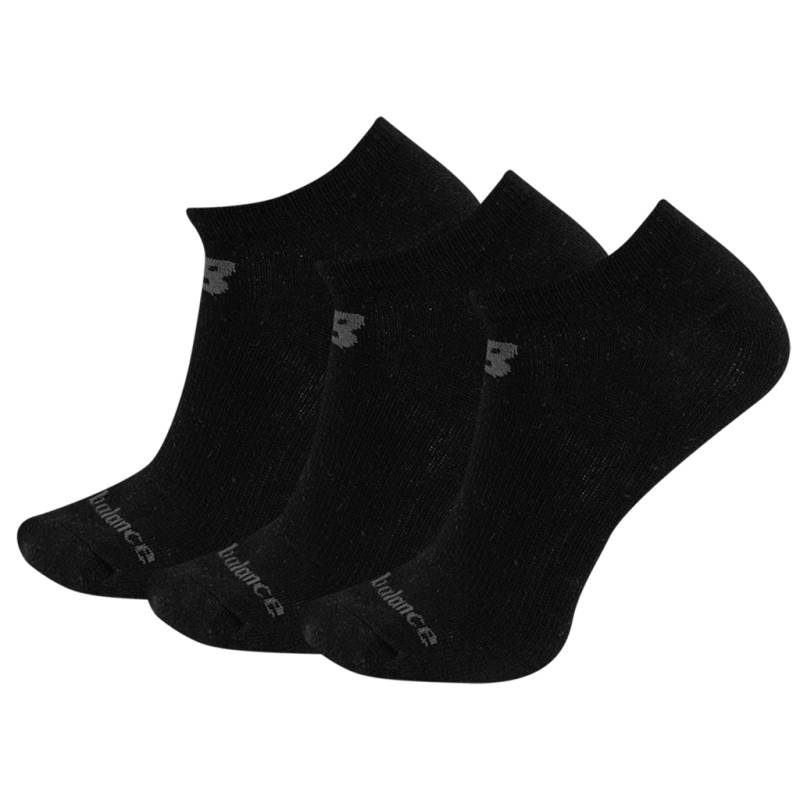 New Balance Unisex Freizeitsocken NB PF Cotton Flat Knit No Show Socks 3 Pair, Schwarz, ideal für Freizeit & Reisen von New Balance