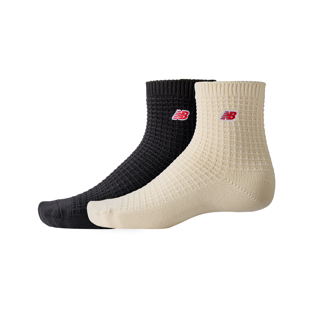 New Balance Unisex Freizeitsocken Waffle Knit Ankle Socks 2 Pack, Mehrfarbig, ideal für Freizeit & Reisen von New Balance