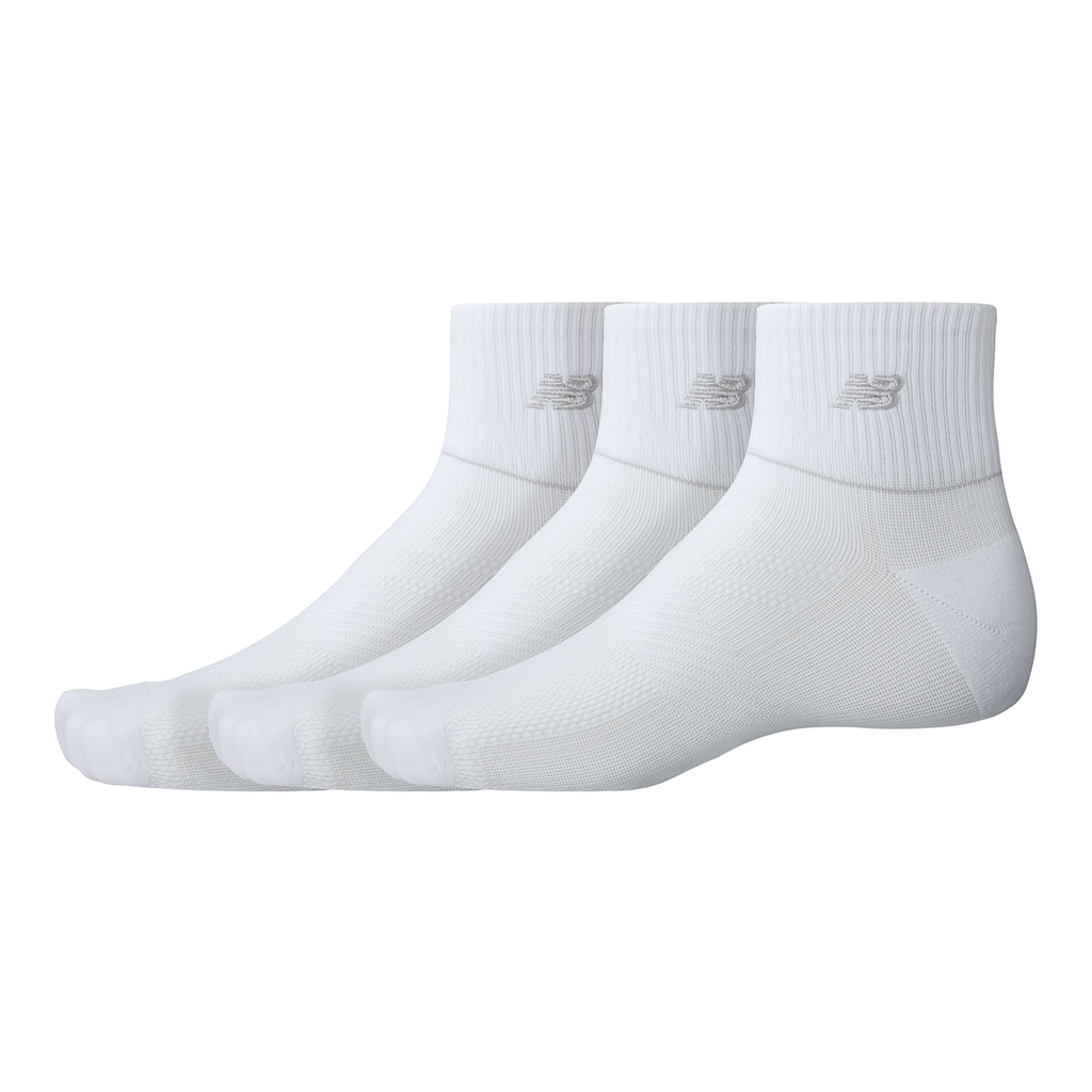 New Balance Unisex Funktionssocken Running Repreve Ankle Socks 3 Pack, Weiss, ideal für Training, Fitness & Running von New Balance