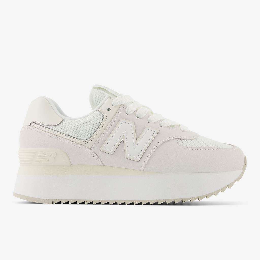 New Balance W 574 Stacked Suede/Mesh Freizeitschuhe Damen, weiss, Grösse: 35 von New Balance