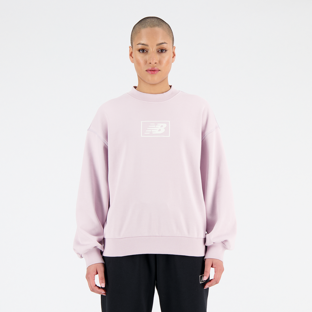 New Balance W Essentials French Terry Crew Relaxed Fit Damen, pink, Grösse: XS von New Balance