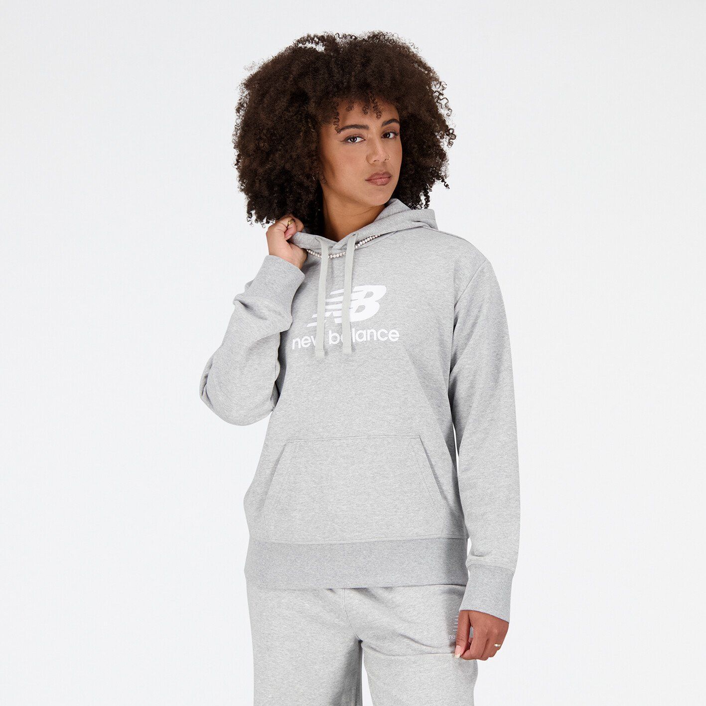 New Balance W Essentials Stacked Logo Hoodie-S S von New Balance