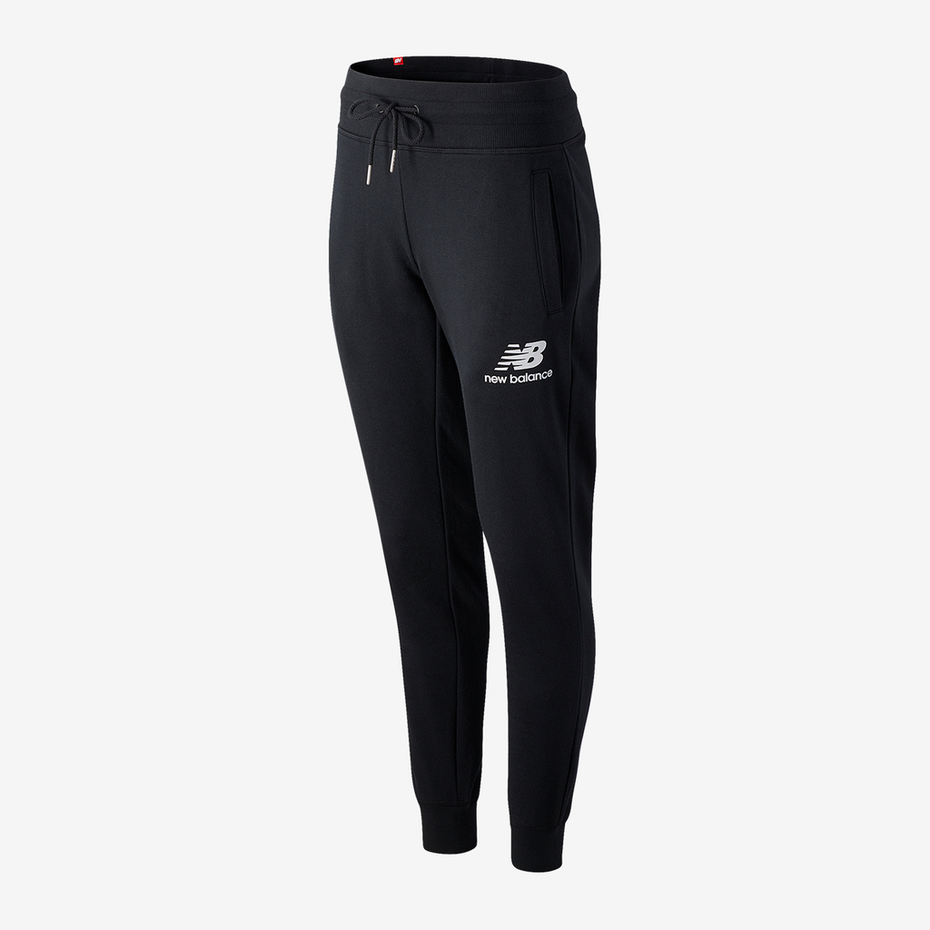 New Balance W Essentials Stacked Logo Sweatpant Athletic Fit Damen, schwarz, Grösse: XS von New Balance