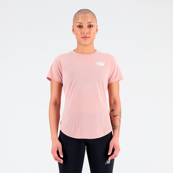 New Balance W Graphic Accelerate Short Sleeve Top T-Shirt rosa von New Balance