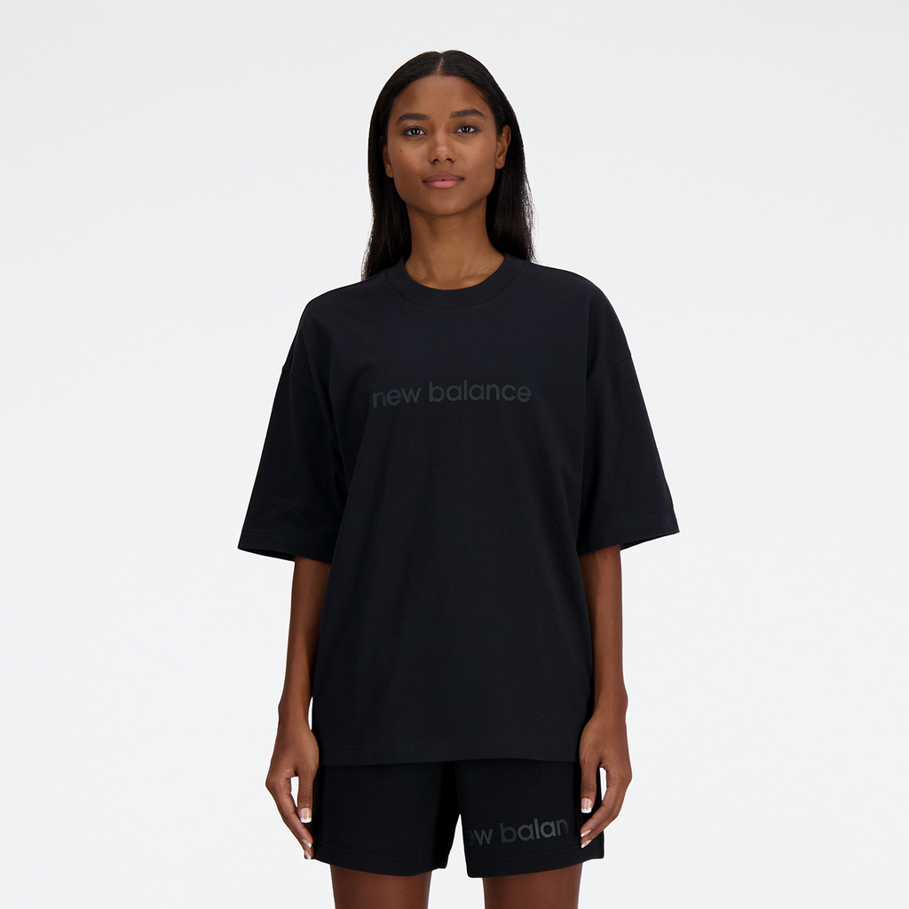 New Balance W Hyper Density Jersey Oversized T-Shirt  Damen, schwarz, Grösse: XS von New Balance