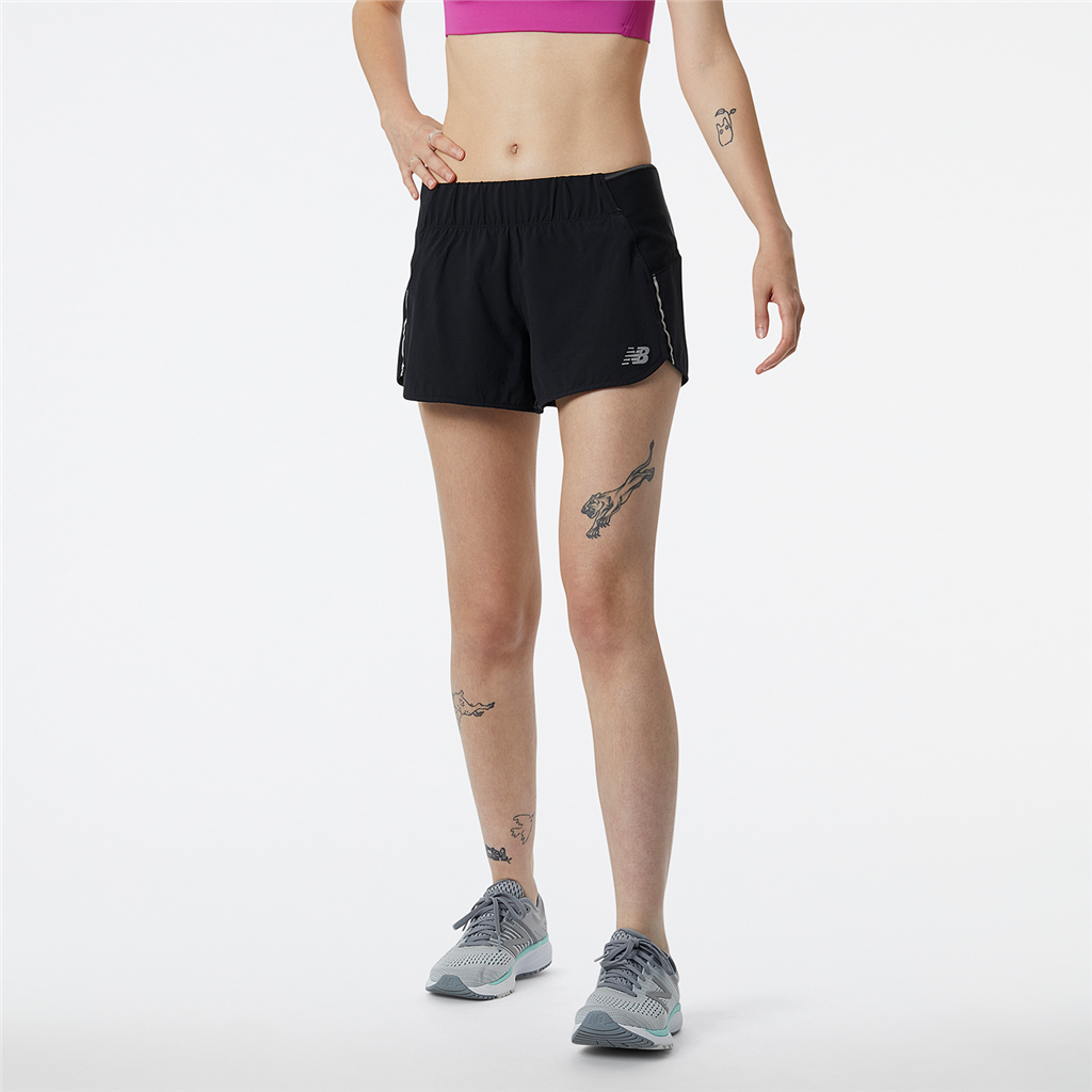 New Balance W Impact Run 3in Short Athletic Fit Damen, schwarz, Grösse: XS von New Balance