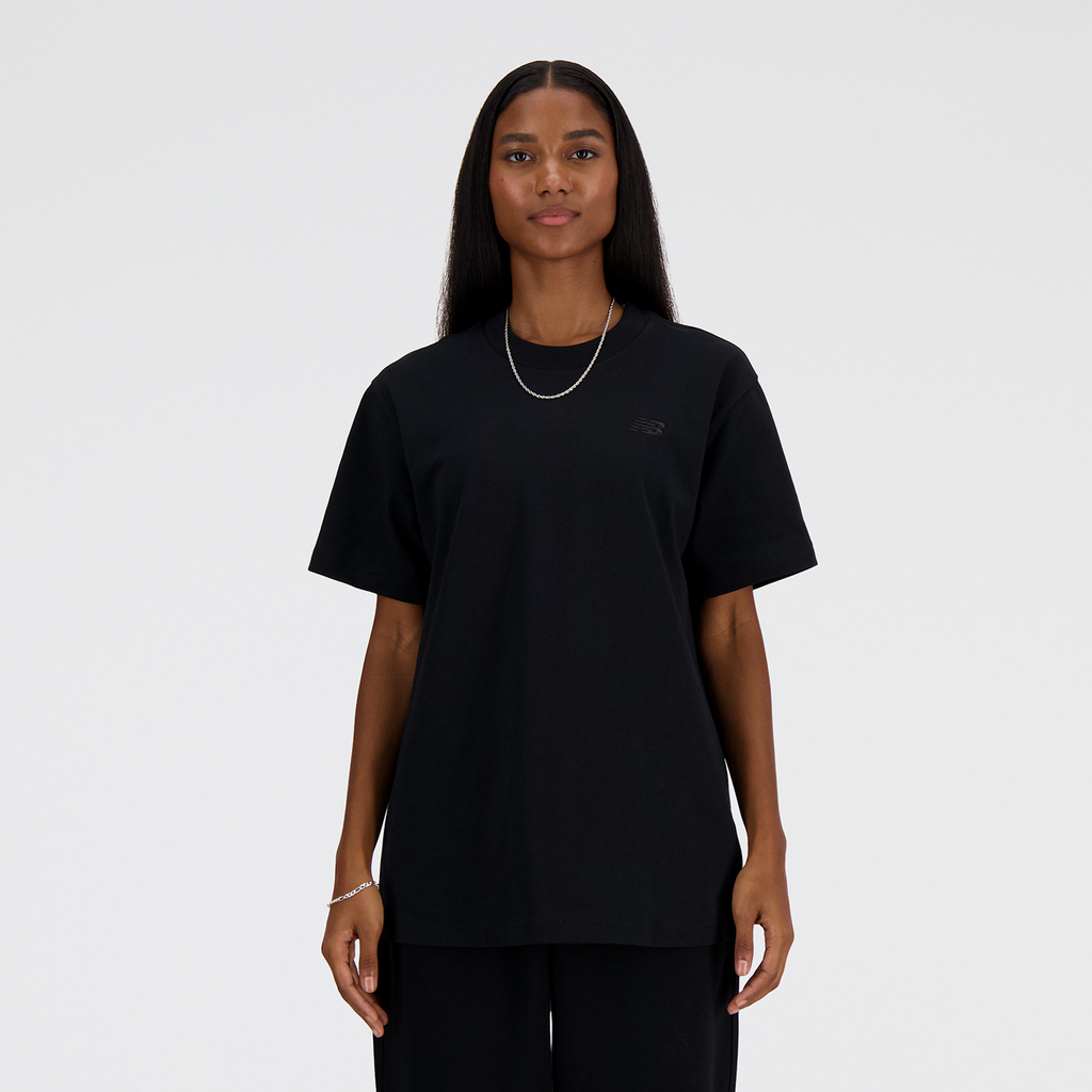 New Balance W NB Athletics Jersey T-Shirt Relaxed Fit Damen, schwarz, Grösse: XS von New Balance