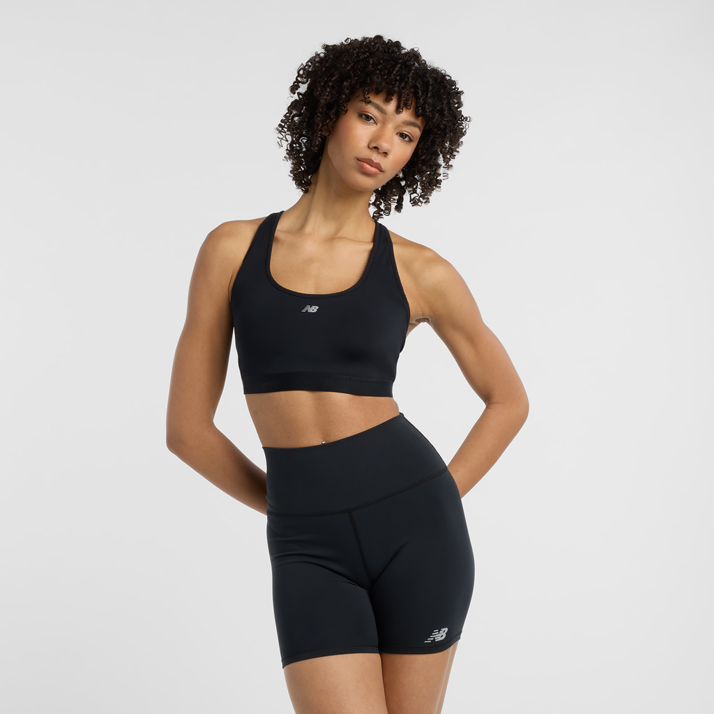 New Balance W NB Essential Run Bra Fitted Damen, schwarz, Grösse: XS (A-C) von New Balance