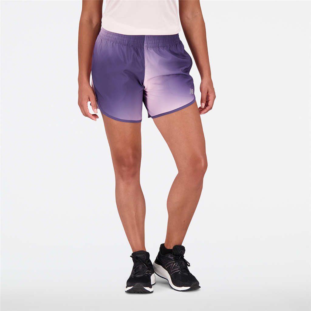 New Balance W Printed Accelerate 5 In Short Athletic Fit Damen, pink, Grösse: XS von New Balance