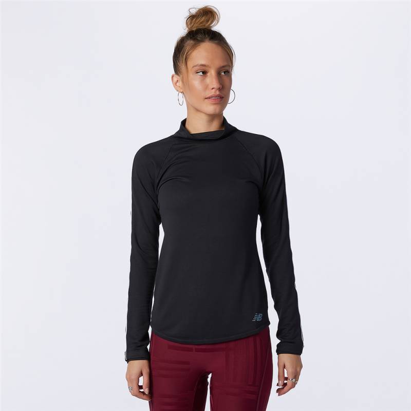 New Balance W Q Speed 1NTRO Long Sleeve Fitted Damen, schwarz, Grösse: XS von New Balance