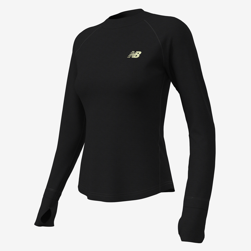 New Balance W Q Speed 1NTRO Long Sleeve Fitted Damen, schwarz, Grösse: XS von New Balance