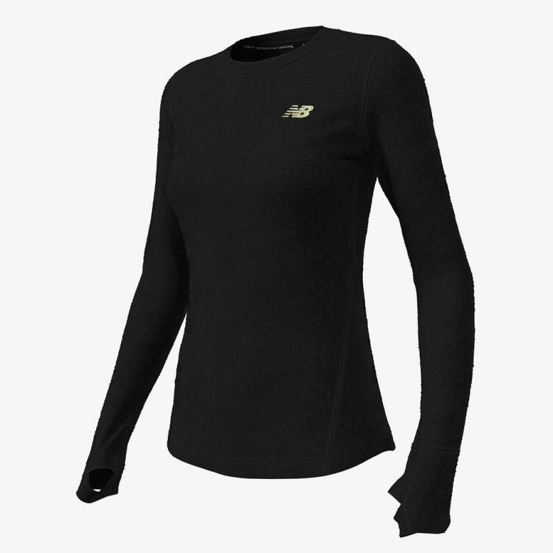 New Balance W Q Speed Jacquard Long Sleeve Athletic Fit Damen, schwarz, Grösse: XS von New Balance