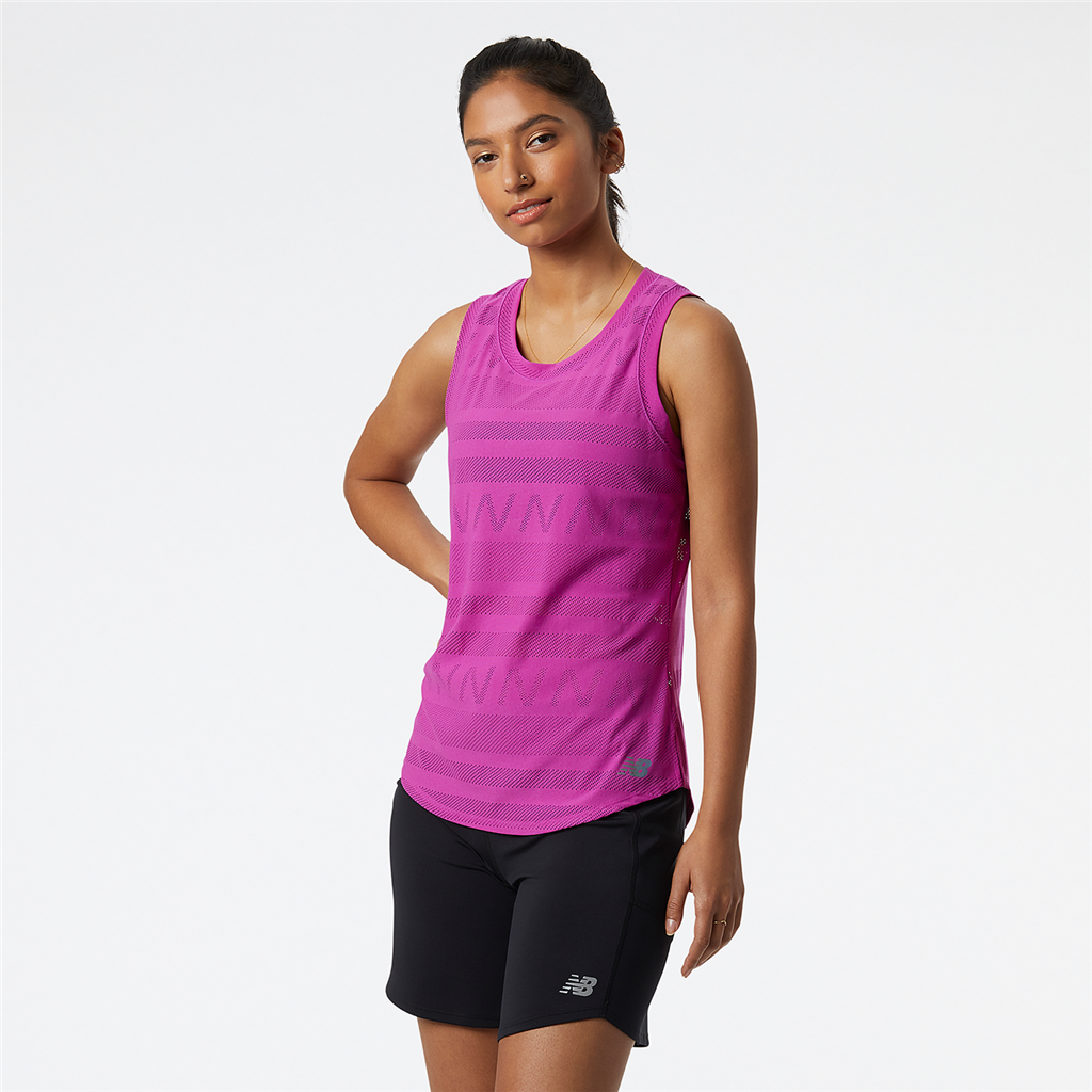 New Balance W Q Speed Jacquard Tank Athletic Fit Damen, pink, Grösse: XS von New Balance