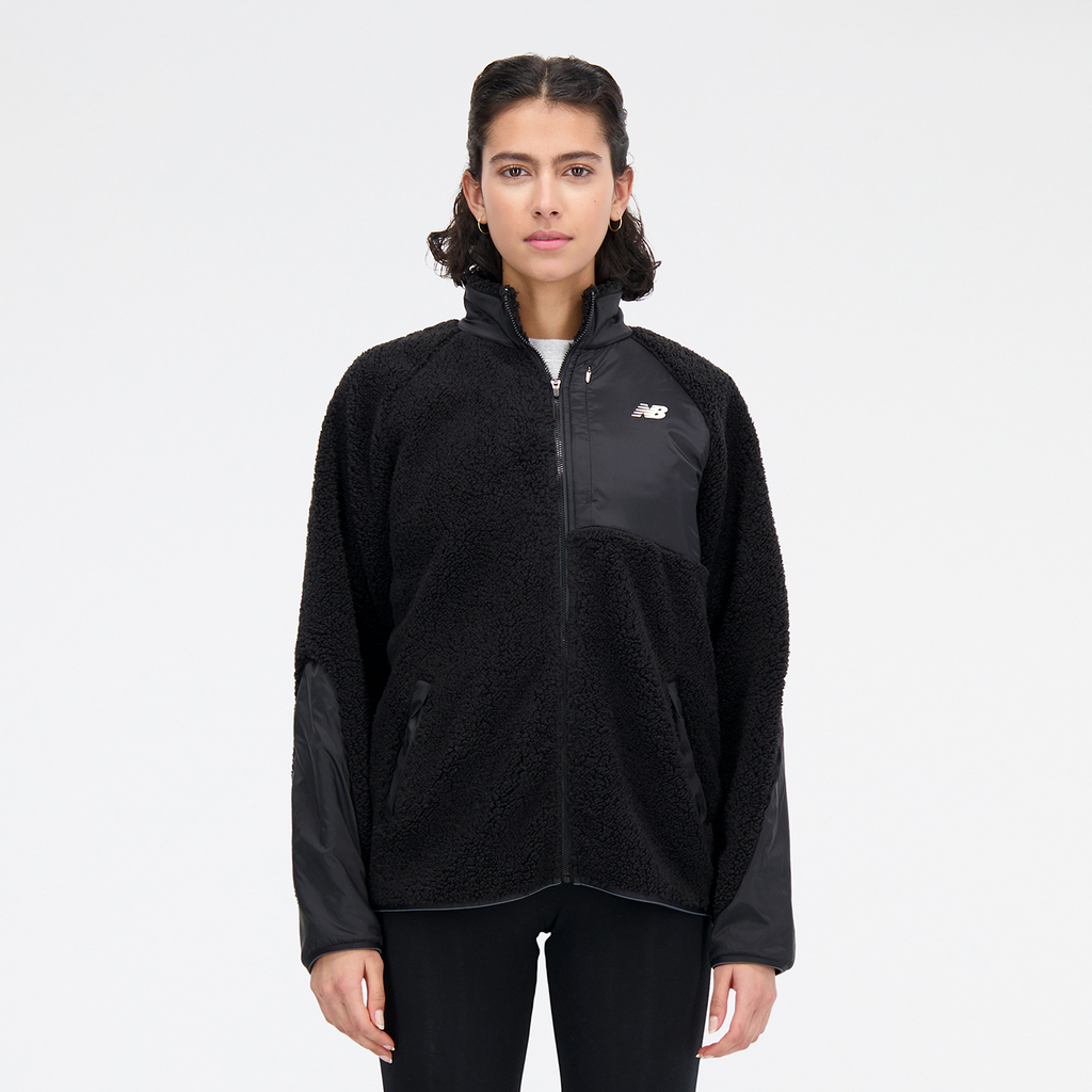 New Balance W Q Speed Sherpa Jacket Athletic Fit Damen, schwarz, Grösse: XS von New Balance