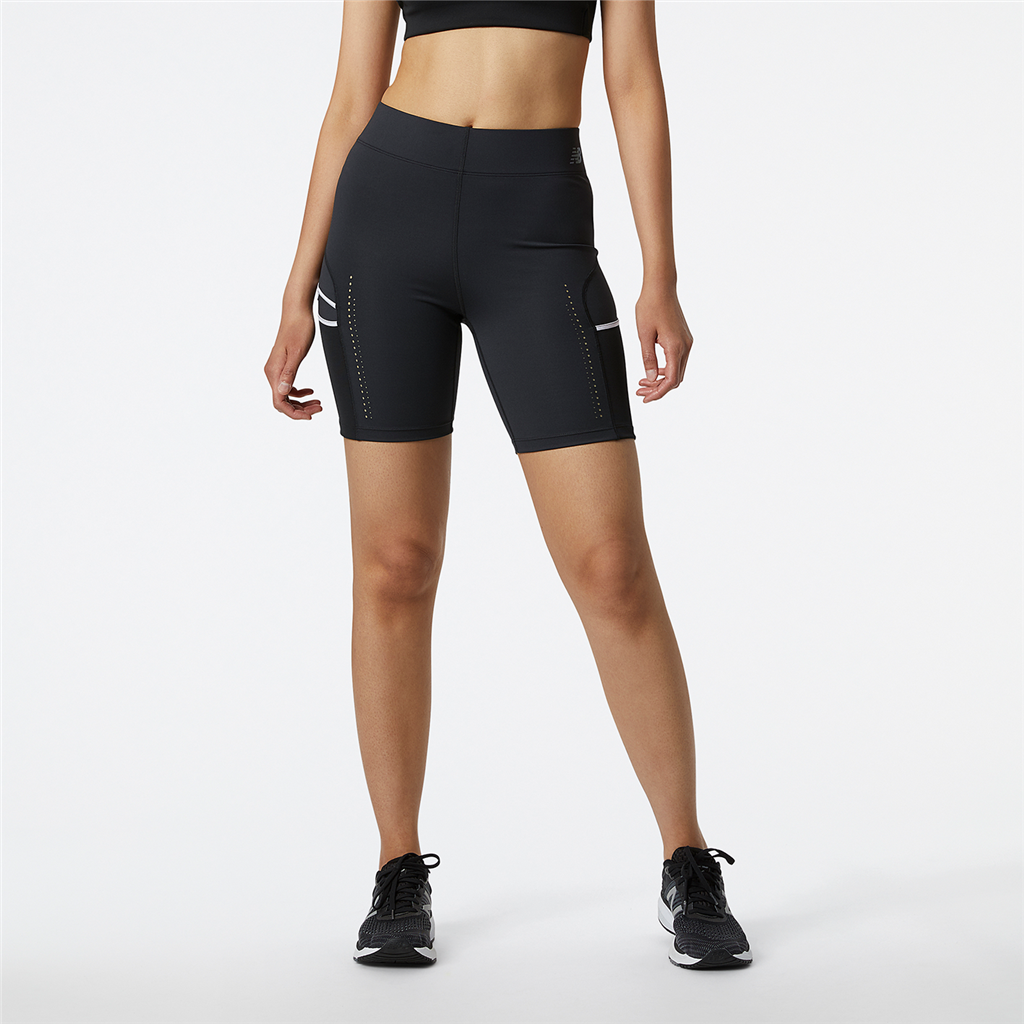 New Balance W Q Speed Utility Fitted Short Fitted Damen, schwarz, Grösse: XS von New Balance