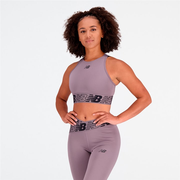 New Balance W Relentless Crop Bra Sport-BH grau von New Balance