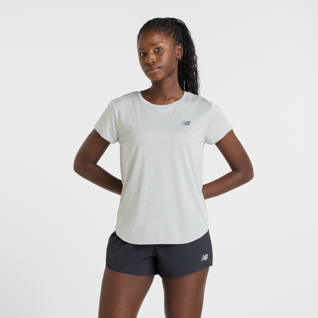 New Balance W Sport Core Heather T-Shirt Regular Fit Damen, grau, Grösse: XS von New Balance