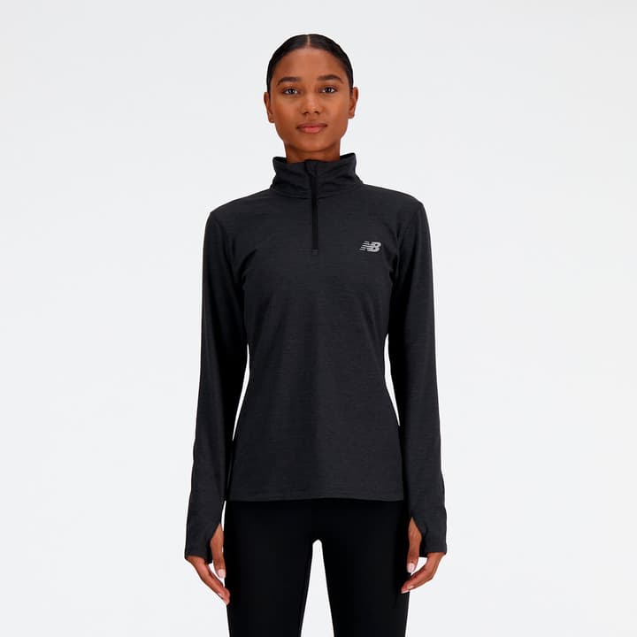 New Balance W Sport Essentials Space Dye Quarter Zip Langarmshirt anthrazit von New Balance