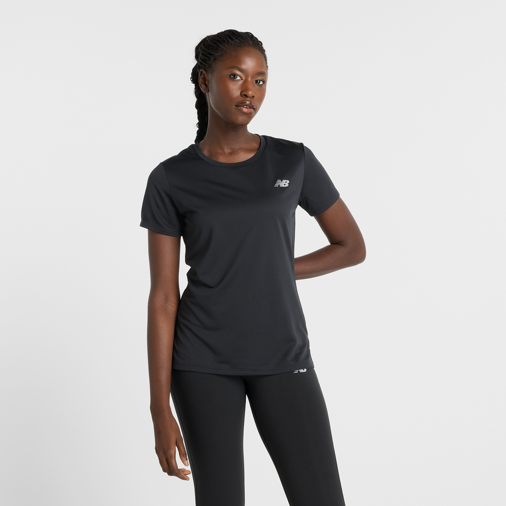 New Balance W Sport Short Sleeve Slim Fit Damen, schwarz, Grösse: XS von New Balance