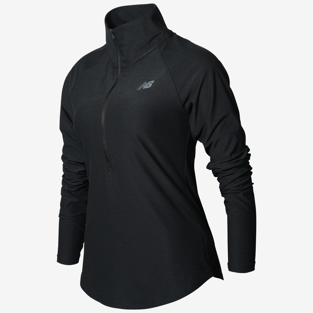 New Balance W Sport Spacedye Half Zip Athletic Fit Damen, schwarz, Grösse: XS von New Balance