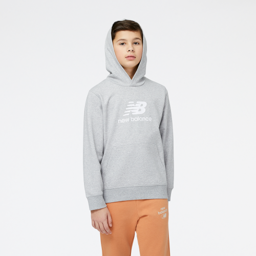 New Balance Y Essentials Stacked Logo Hoodie - grau (Grösse: M) von New Balance