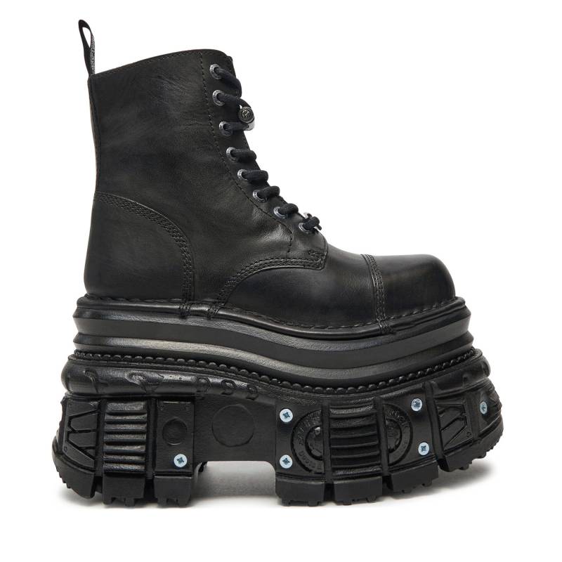 Schnürstiefel NEW ROCK M-MILI083CCT-C4 Schwarz von New Rock