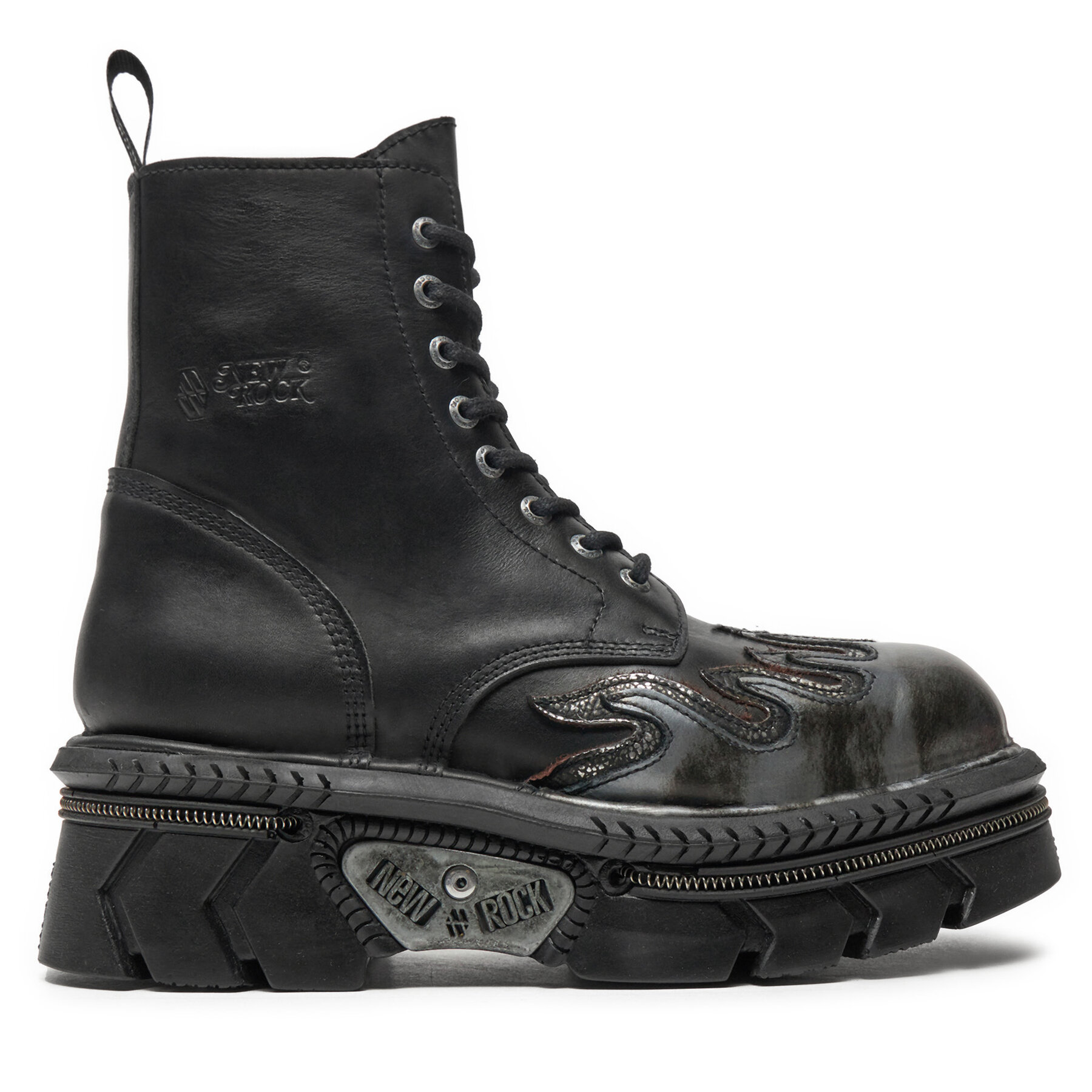 Schnürstiefel NEW ROCK M-MILI134C-S1 Schwarz von New Rock