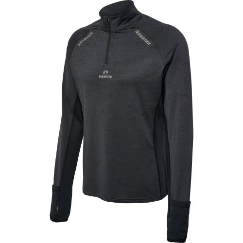 Newline Nwlmesa 1/2 Zip L/S Men - black melange (Grösse: 2XL) von Newline