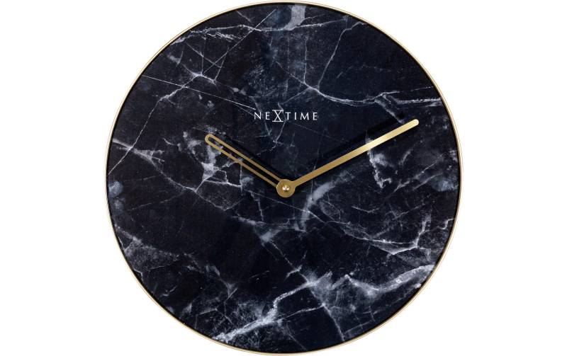 NEXTIME Wanduhr »Marble Ø 40 cm Goldfarben/Schwarz« von Nextime