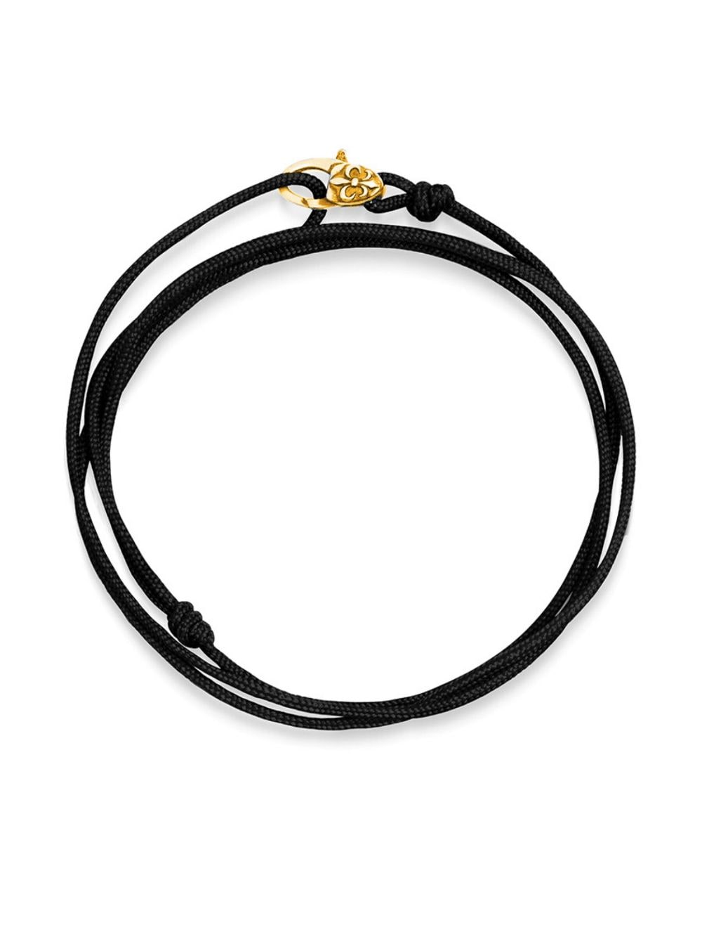 Nialaya Jewelry Fleur-de-Lis embossed cord bracelet - Black von Nialaya Jewelry
