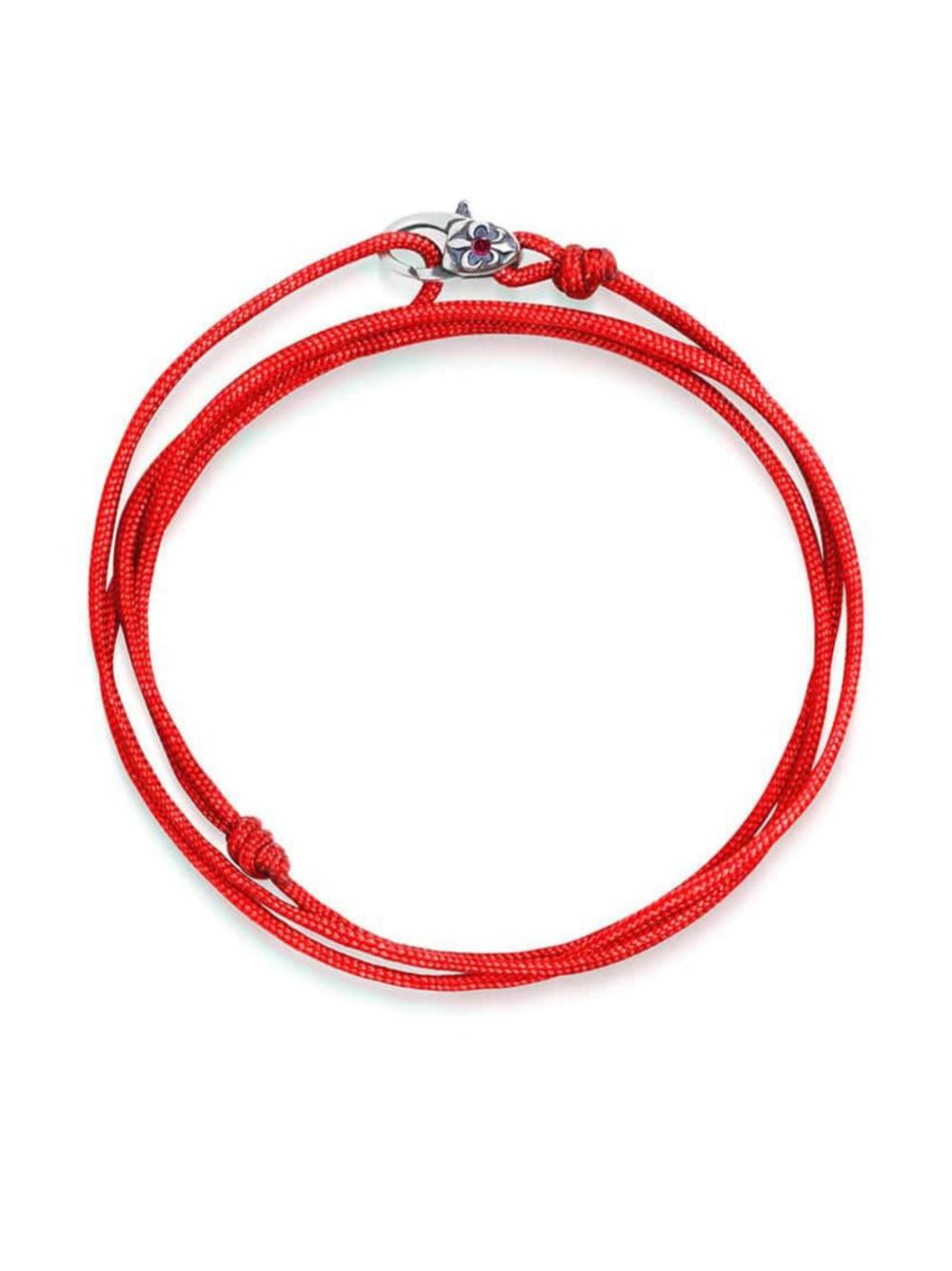 Nialaya Jewelry Fleur-de-Lis embossed cord bracelet - Red von Nialaya Jewelry