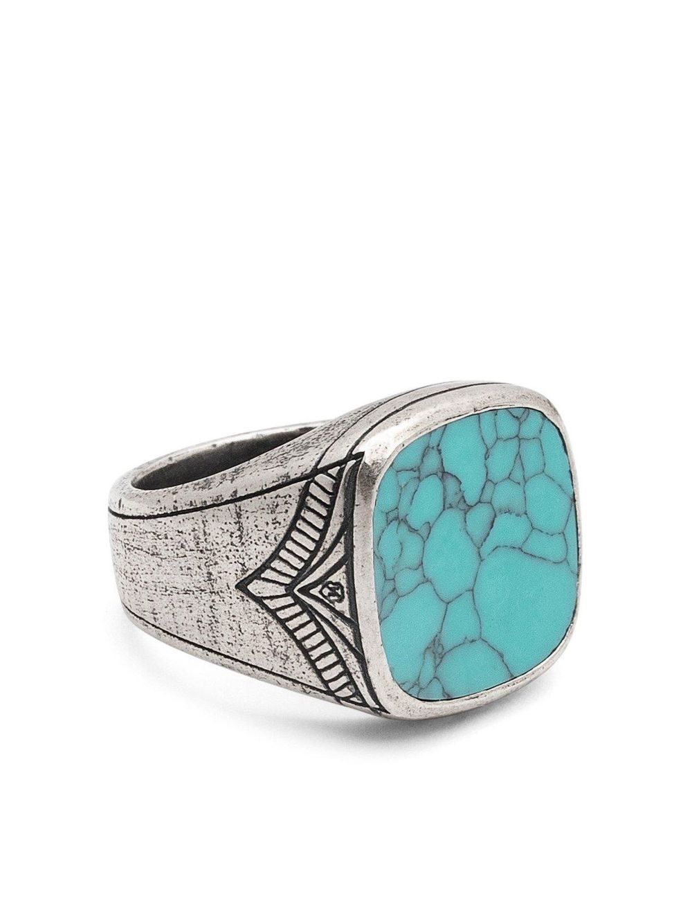 Nialaya Jewelry Genuine Turquoise Signet ring - Silver von Nialaya Jewelry