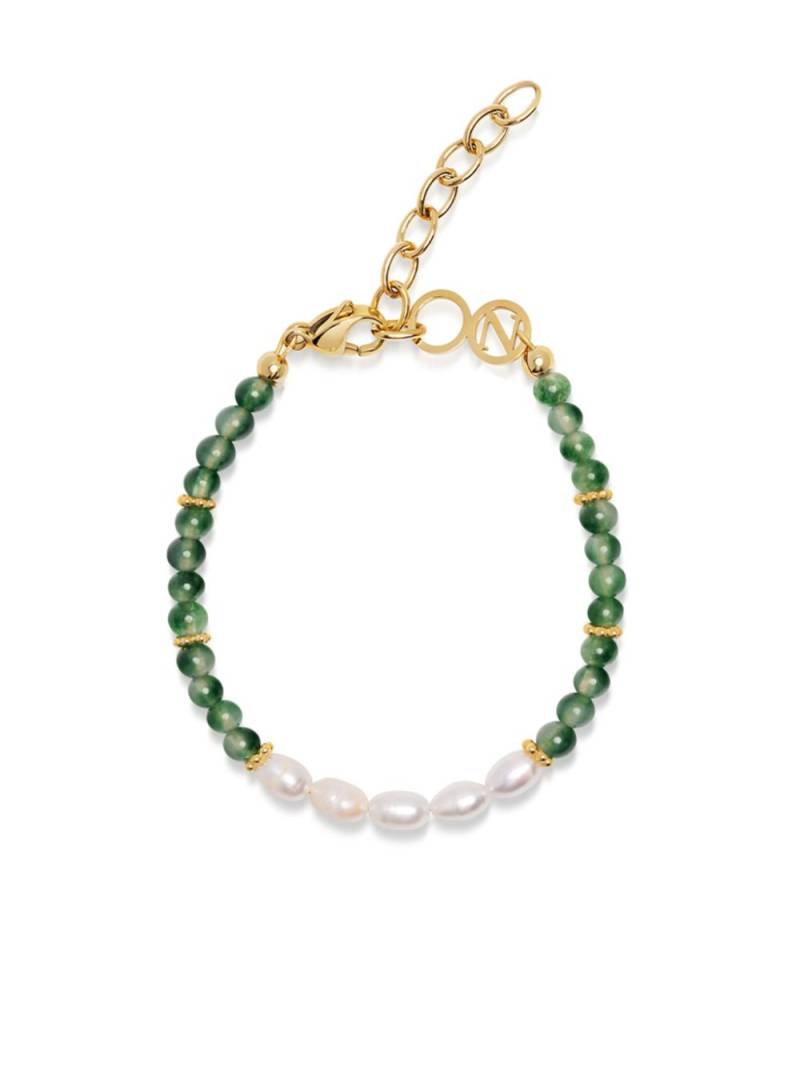 Nialaya Jewelry baroque pearl-agate beaded bracelet - Green von Nialaya Jewelry