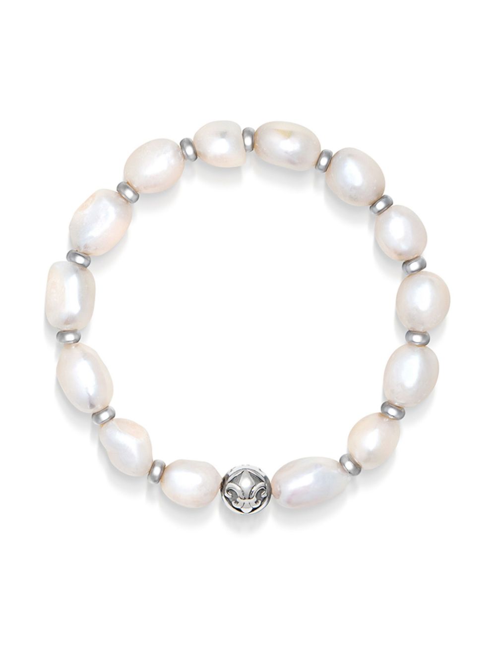 Nialaya Jewelry baroque pearl wristband - White von Nialaya Jewelry