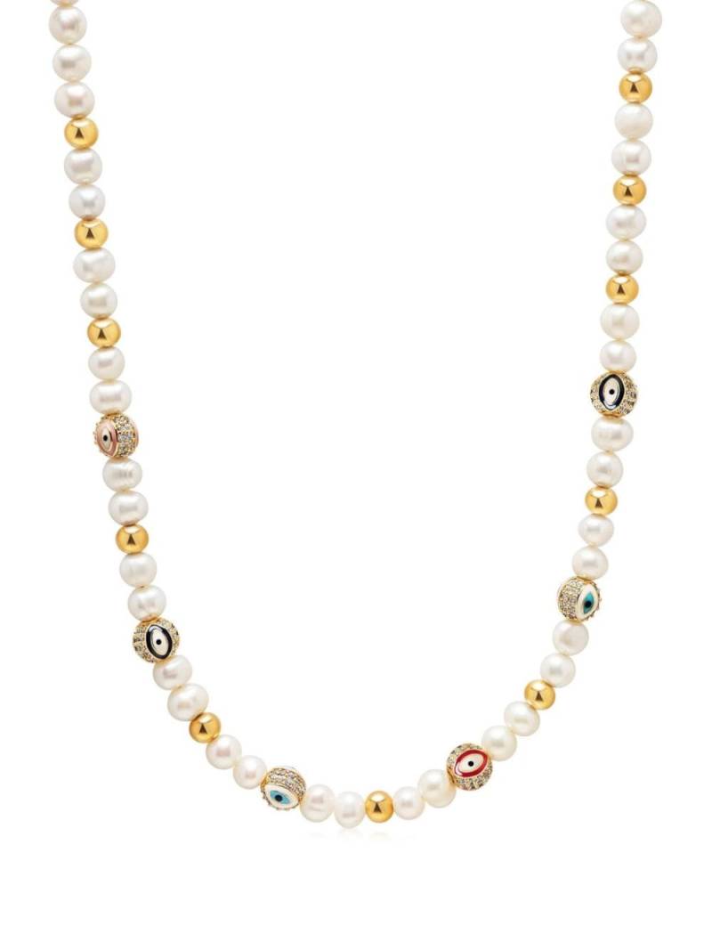 Nialaya Jewelry bead-embellished pearl necklace - White von Nialaya Jewelry