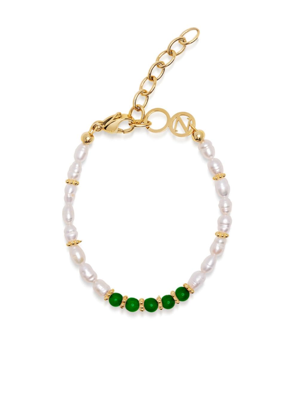 Nialaya Jewelry beaded pearl bracelet - Green von Nialaya Jewelry