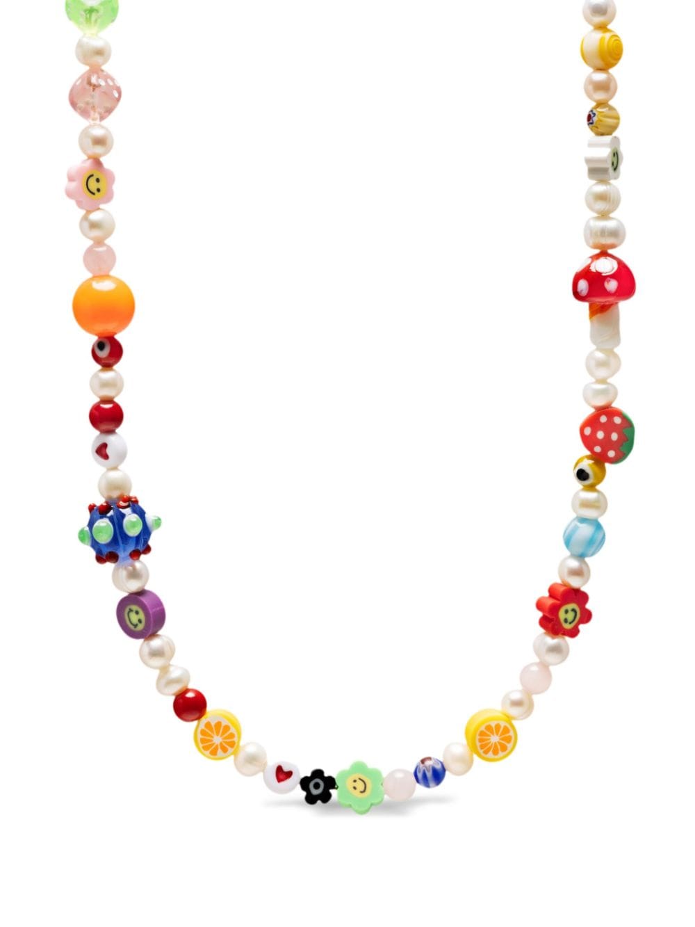 Nialaya Jewelry beaded pearl choker necklace - White von Nialaya Jewelry
