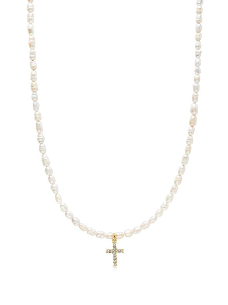 Nialaya Jewelry cross-pendant freshwater-pearl necklace - Gold von Nialaya Jewelry