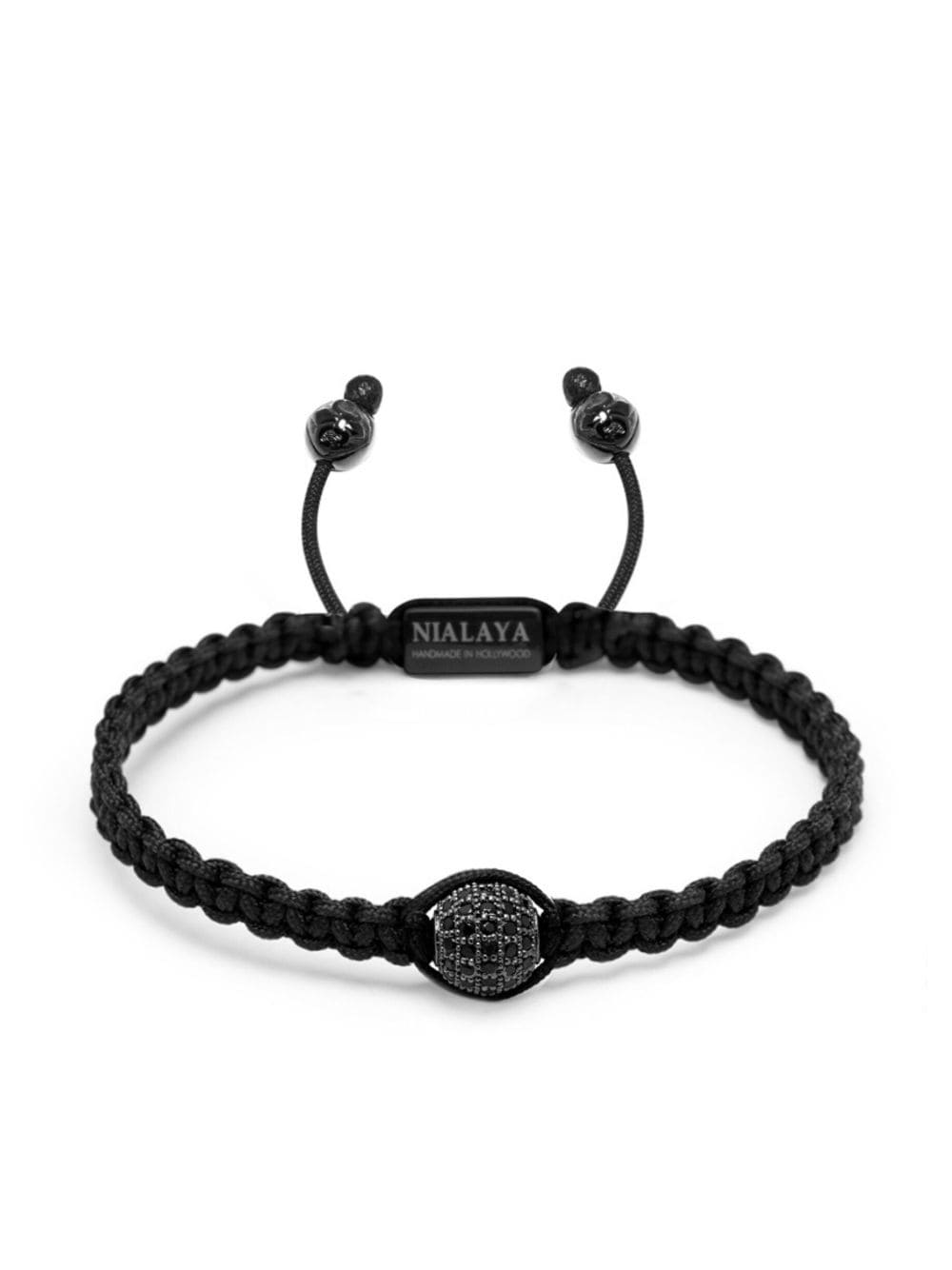 Nialaya Jewelry crystal-embellished cord bracelet - Black von Nialaya Jewelry