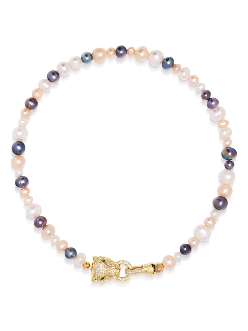 Nialaya Jewelry crystal-embellished pearl choker necklace - White von Nialaya Jewelry